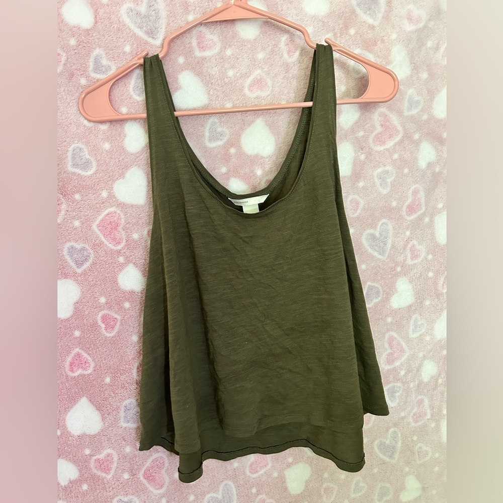 Dark Green Flowy Tank Top